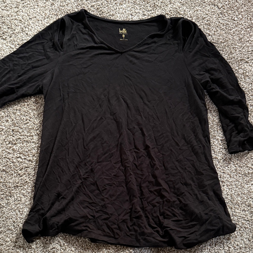 Belle by Kim Gravel Black Long Sleeve Top